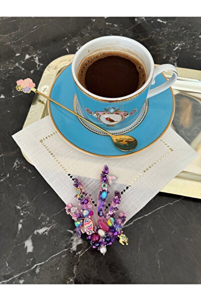 Hatice sakallı design 1 Adet Mercan figürlü deniz temalı  kahve yanı sunum pe...