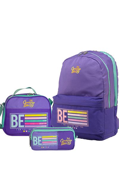 Cambridge Polo Club Be Happy Unisex Children's Primary School Bag Set - Double Main Compartments