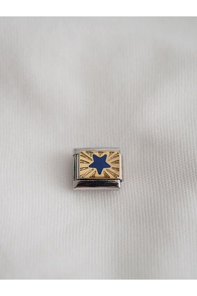 Planet Butik Blue Bar Star Italian Charm