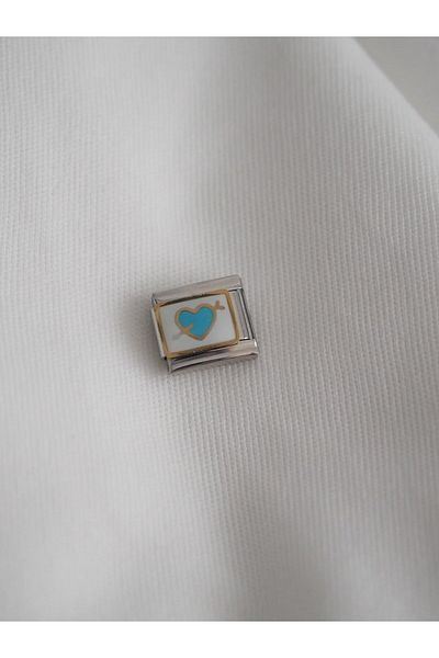 Planet Butik Italian Eros Blue Heart Charm