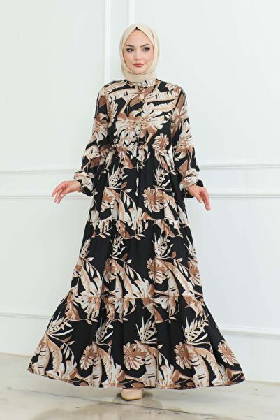 SGS Μαύρο Φόρεμα Μαύρο Χιτζάμπ - Μοτίβο Παλάμης