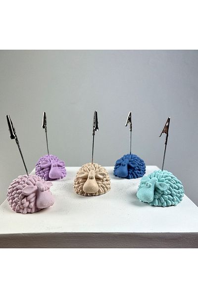 oasis decoration Lamb Note Holder Set of 5 (pink-gray Blue-lilac-mint - Cream)