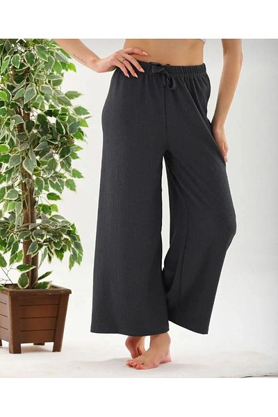 AKAL Seersucker Fabric Wide Leg Pants