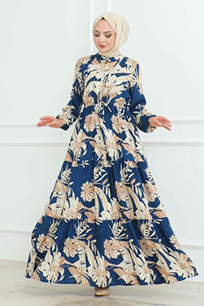 SGS Φόρεμα Ινδίγκο Τεσετύρ - Μοτίβο Παλάμης