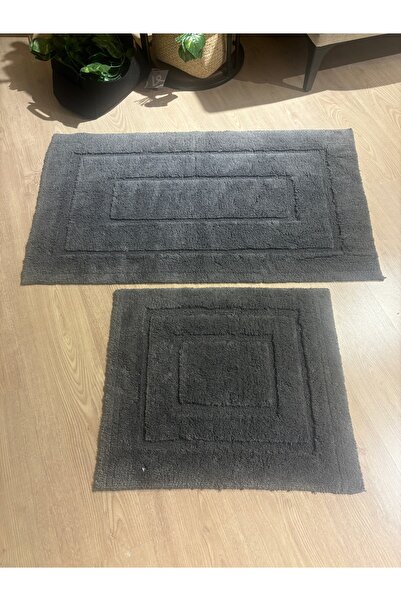 MaVaux Plush Set of 2 Natural Cotton Bath Mat - 60x100 50x60 Cm