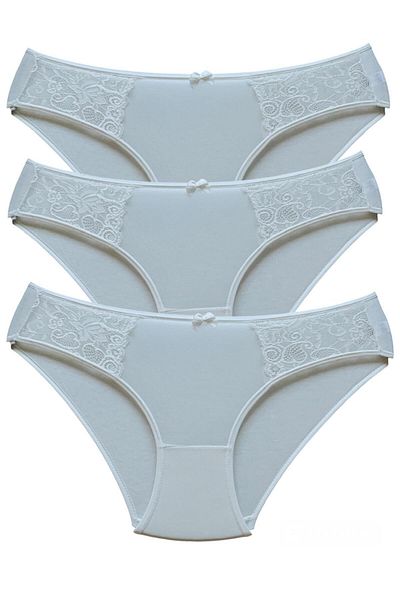 Miss Blue Moon Tulle Cut Lace 3-piece Panties Set - 3180