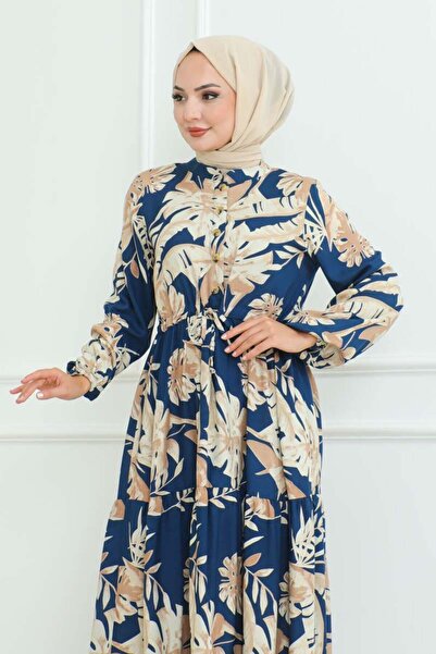 SGS Φόρεμα Ινδίγκο Τεσετύρ - Μοτίβο Παλάμης