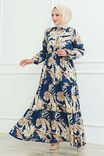 SGS Φόρεμα Ινδίγκο Τεσετύρ - Μοτίβο Παλάμης