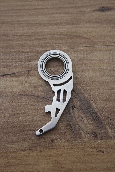 keyrambitcidayi Metal Keyrambit Gun Pro Anahtarlık, Açacak Işlevli, Metal Kırılmaz - Krom Renk