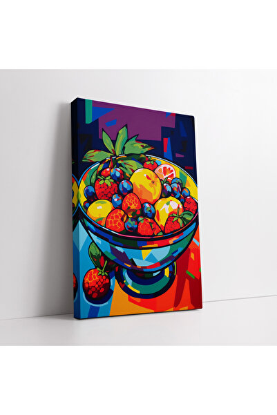 KOSS Dijital Abstract Colorful Fruit Plate Kitchen&Dining Room Wall Decor Can...