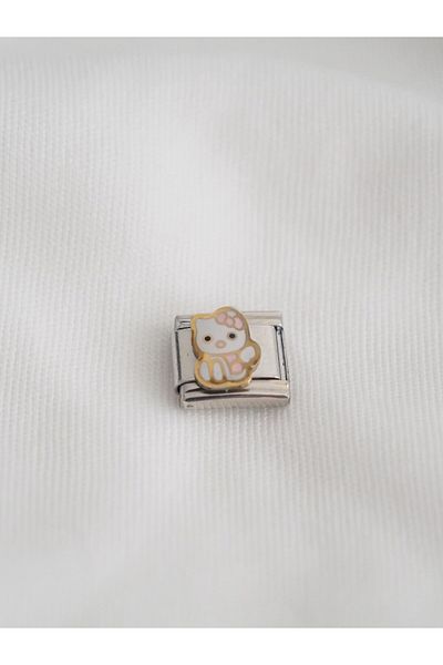 Planet Butik Short Short Trap Italian Charm - PinK and White Kitty