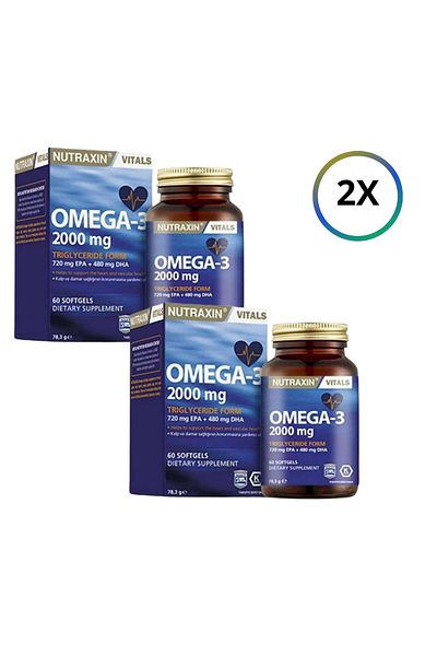Nutraxin Omega-3 2000 mg - 60 Capsules (X2) Facial Cleansing Gel Set 1430
