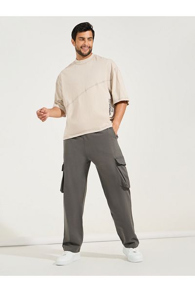 Styli Oversized Straight Leg Joggers with Cargo Pockets