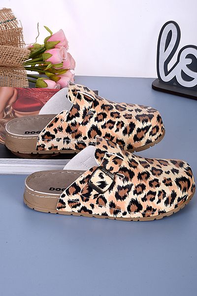 DOGİYE 8106 Παντόφλες Comfort με σχέδιο Leopard