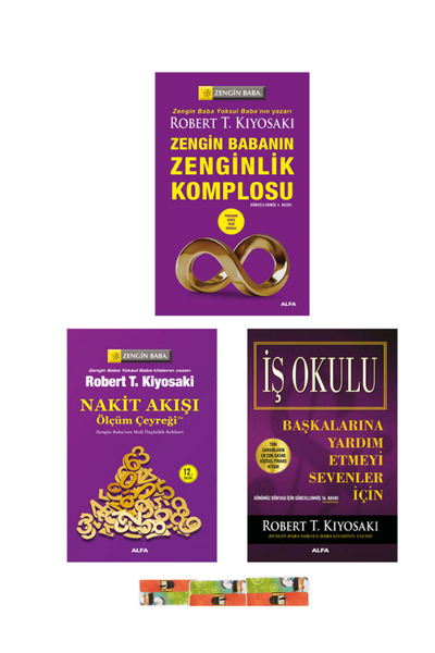 Alfa Yayınları Robert T. Kiyosaki kitaplığı-İş Okulu,Zengin Babanın Zenginlik Komplosu,Nakit Akışı 3 kitap