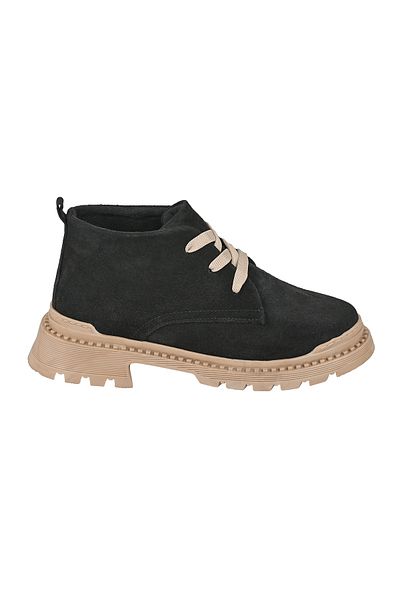 NOOSY Cizme de damă din piele naturală din piele intoarsa neagra