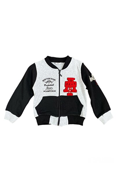 alpmodel Boys' College Jacket - New York Embroidered and Raised Cardigan