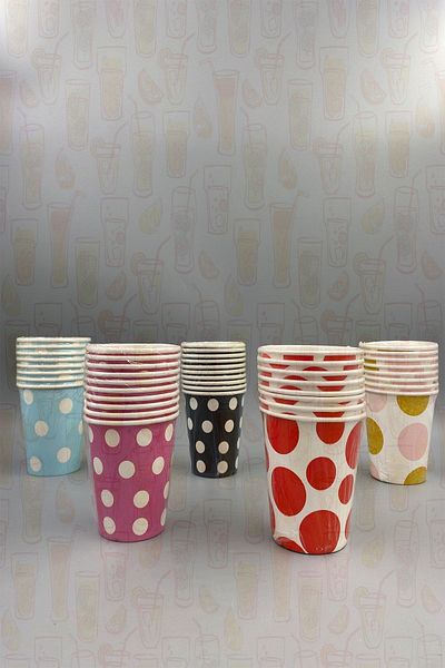Roll-Up أكواب ورقية منقوشة فاخرة ومرخصة مقاس 7 0z، مجموعة من 3 قطع