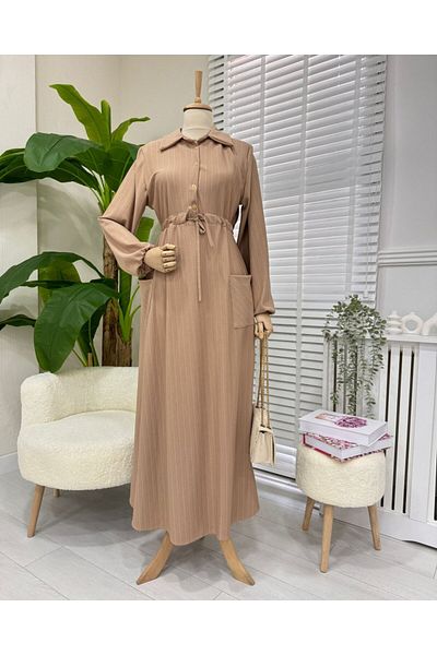 onix Ayza Dress - Biscuit Model