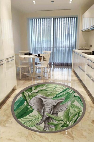 aymira home Home Dekoratifmakinede Yıkanabilen Kaymaz Taban Yuvarlak Mutfak V...