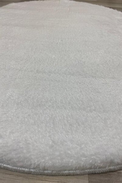 aymira Home Post Peluş Oval Halı Beyaz Tüylü Yumuşak, Yıkanabilir, Kaymaz Taban Dekoratif Aym501