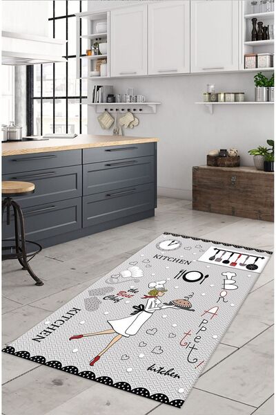 aymira home Dekoratif Dijital Baskılı Kaymaz Taban Yıkanabilir Tüylenmez Kadi...