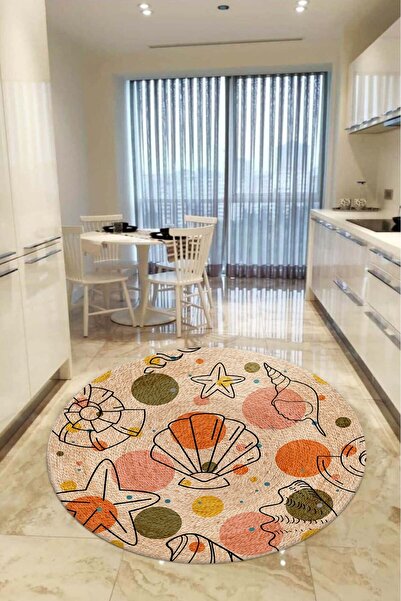 aymira home Home Dekoratifmakinede Yıkanabilen Kaymaz Taban Yuvarlak Mutfak V...