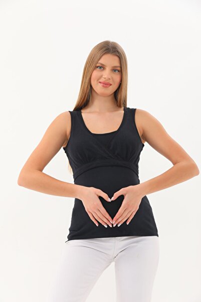 MEGHAN L.A Black Maternity & Maternity Nursing Blouse