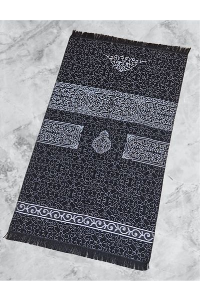 TABASAFE Taffeta Prayer Rug - Fringed Kaaba Cap
