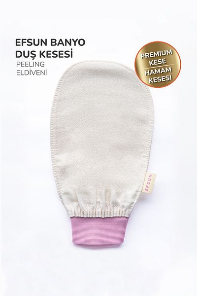 Efsun Bath Shower Scrub Exfoliating Gloves 100% Flush Silk For Women, Premium Scrub, Bath Scrub, Pink