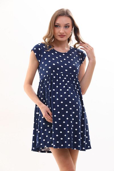 MEGHAN L.A Rochie de maternitate cu buline bleumarin