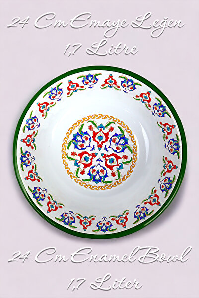 İnci Emaye 24 Cm Enamel Bowl - With Pit, Salad and Chips Plate