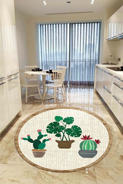 aymira home Home Dekoratifmakinede Yıkanabilen Kaymaz Taban Yuvarlak Mutfak V...
