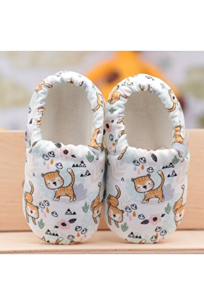 Ella Bonna Cat Patterned Baby Booties - Non-Slip Sole, Home Boots and Nursery Slippers