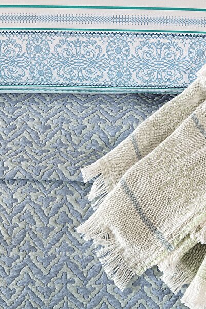 Puffy Cosie Çift Kişilik Eternal Çeyiz Seti - Mavi