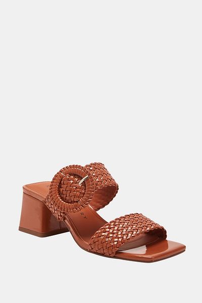 Katy Perry Gemm Woven Tan Color Women's Heeled Slippers