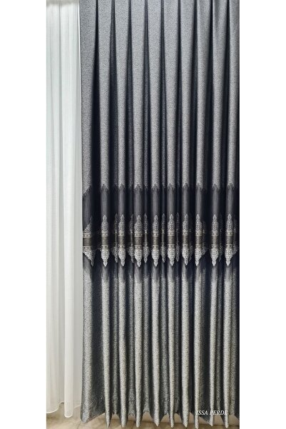 ISSA TEKSTIL Issa Fon Perde Pano Antrasit Gri ((tek Kanat))(sık Pile) En (100...