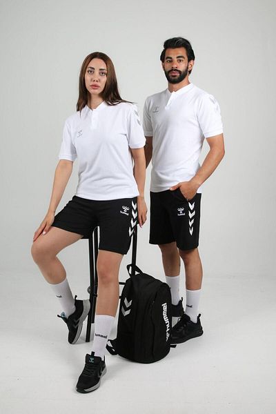 hummel Λευκό αθλητικό μπλουζάκι με βαμβακερό γιακά Armin