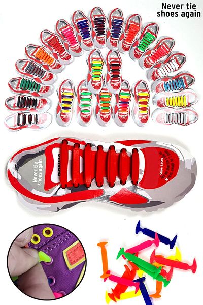Binbirreyon Practical Silicone Children's Shoes - Laces 14 Pieces Set Ta007R
