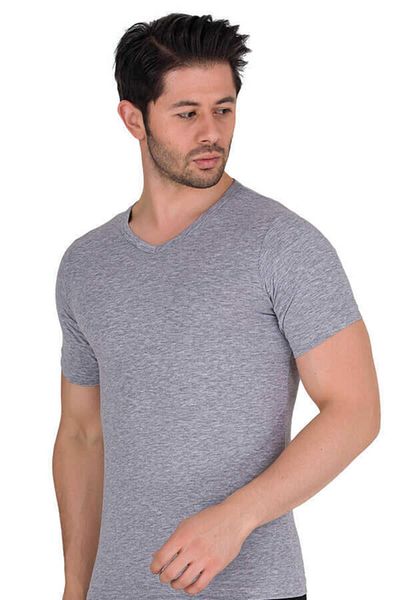 Berrak Ανδρικό Lycra Single Jersey κοντό μανίκι V-λαιμόκοψη 6 Pack -1027