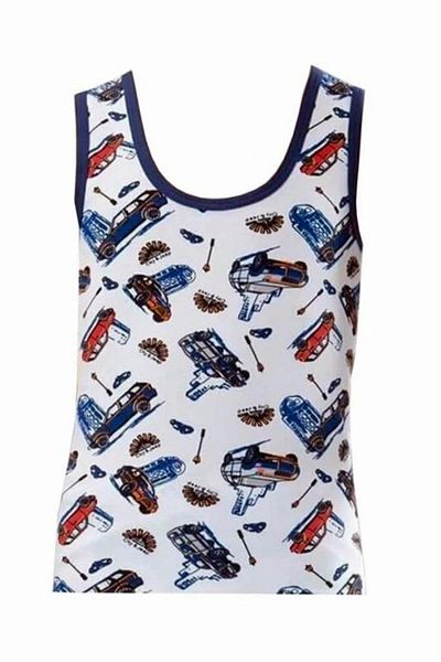 Namaldı Boy's Patterned Lycra Tank Top - 6 Pieces - 303