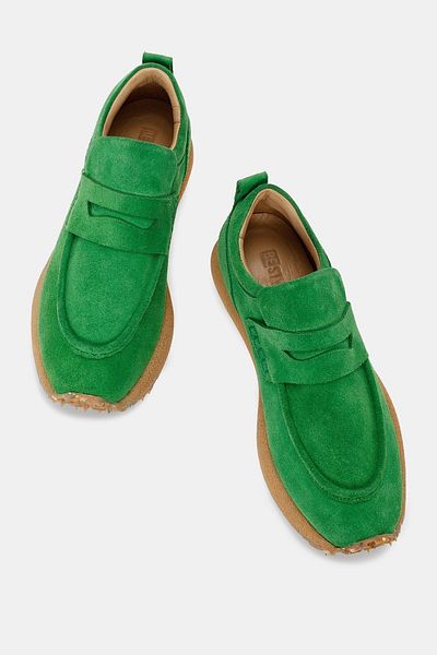 Bestyle Troy pentru femei - pantofi verde din piele de căprioară reală