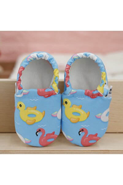 Ella Bonna Protiskluzová podrážka Kojenecké botičky s kachním vzorem, domácí kozačky Pantofle Boty do školky Pantofle