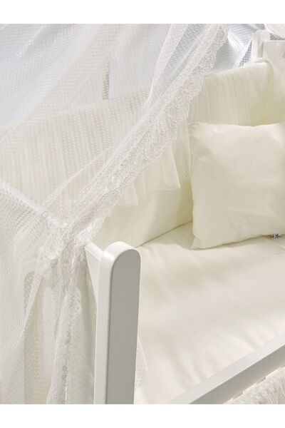 Meltem Smart Mia Anne Yanı Ahşap Sallanır Beşik 60x120 cm (beyaz-ekru)