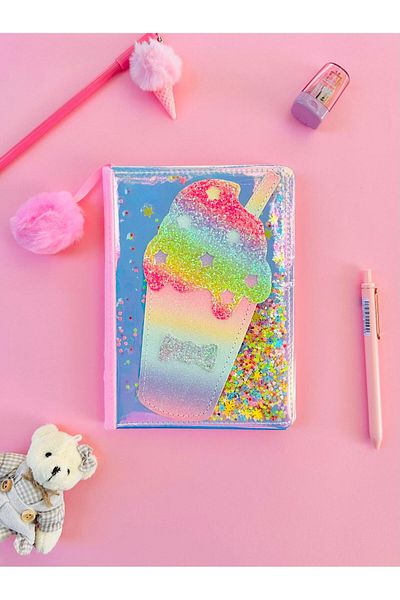 YEŞİL KIRTASİYE Milkshake Themed Styling Sequin Lined Notebook