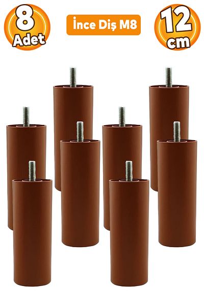 Badem10 Mobilier Canapea Fotoliu Baza Upgrade M8 Șuruburi Dinți Fini Suport Picior Picioare Cafea 12cm 8Buc