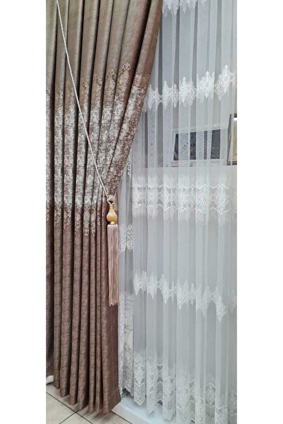 ISSA TEKSTIL Issa Pano Fon Perde Vizon (((tek Kanat)))(sık Pıle)(en 100 X 250...