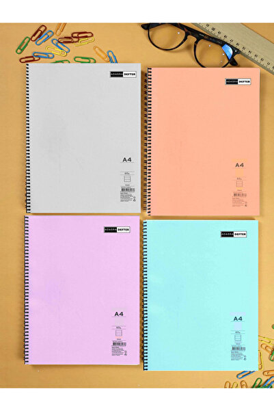 ADASRA دفتر ملاحظات مقاس A4 بغطاء حلزوني من البولي بروبيلين 60 ورقة 1 مربع + ...