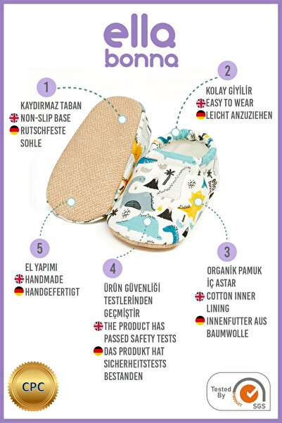 Ella Bonna Anti-Slip Sole Bird Patterned Baby Booties, Home Boots Slippers Nursery Shoes Slippers