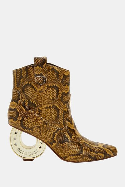 Katy Perry Cizme cu toc cu potcoavă cu imprimeu Piton pentru femei Horshoee